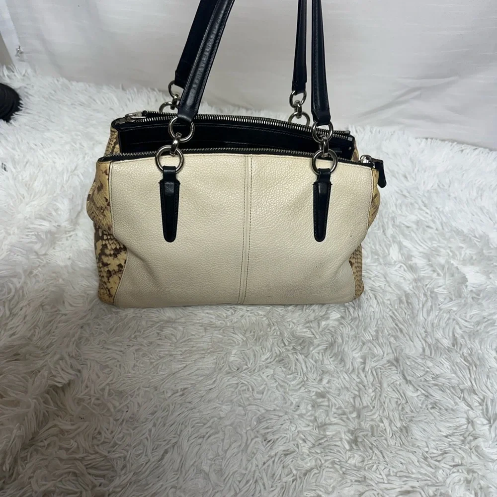 Coach Christie Snake embossed leather satchel